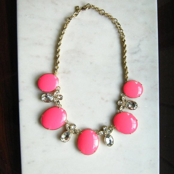 Banana Republic Jewelry - Banana Republic Hot Pink Crystal Statement Necklace